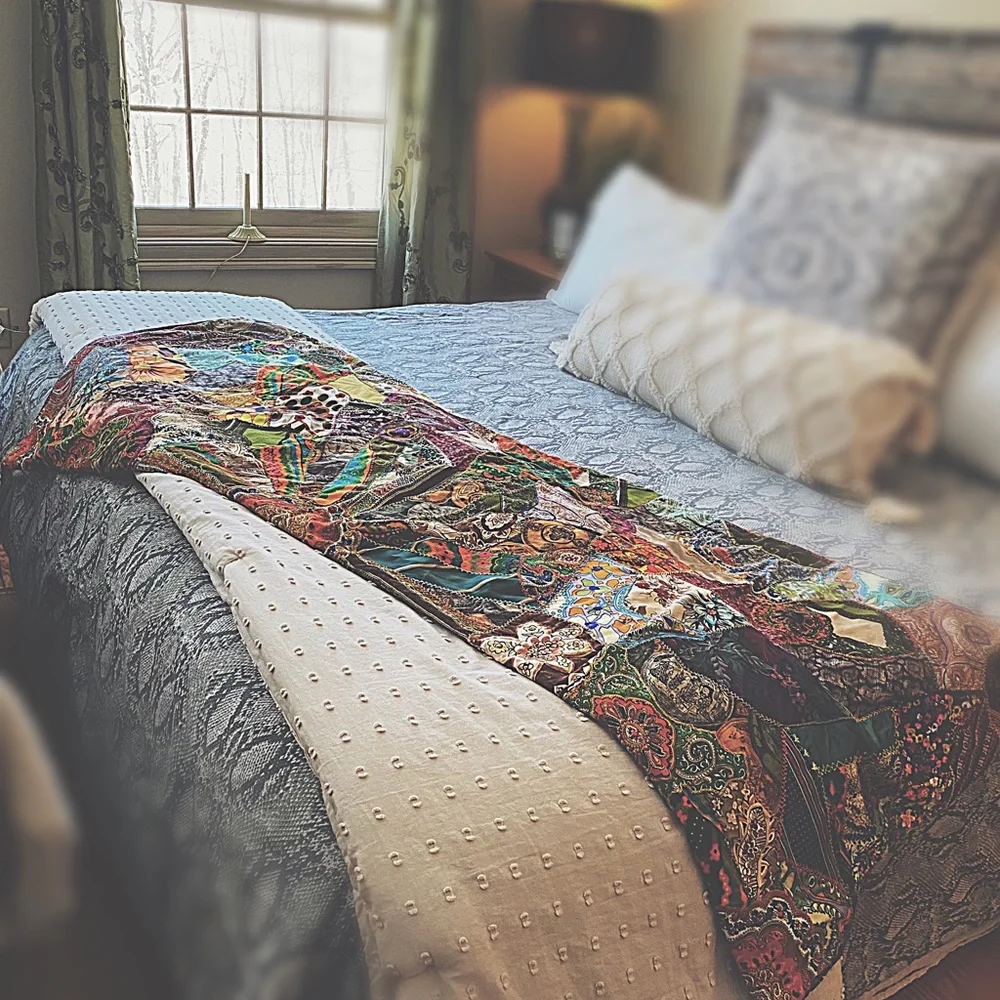 OOAK Family Heirloom Crazy Quilt - Handmade by Grandma Ella Anderson